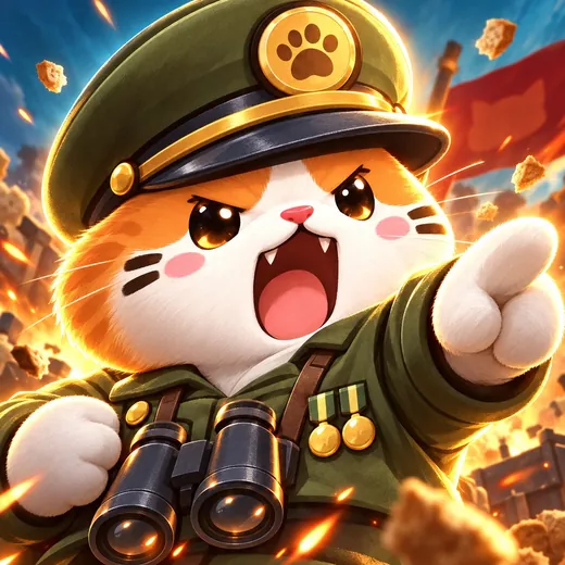 Loafguard: a cat commander shouting an order